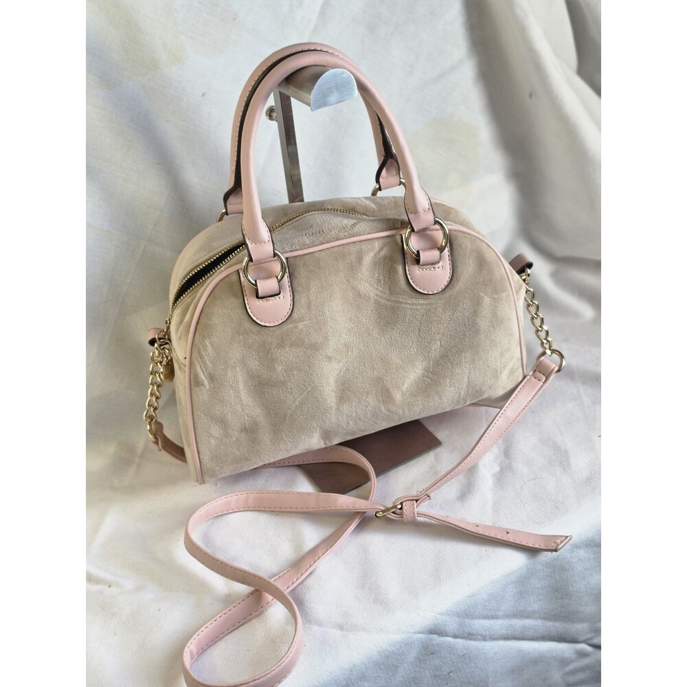 Juicy Couture Caf Heritage Bowlers Handbag Beige Pink Msrp$158 View 5